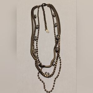 Sorrelli Gold Multi-Layer Necklace with Crystal Details